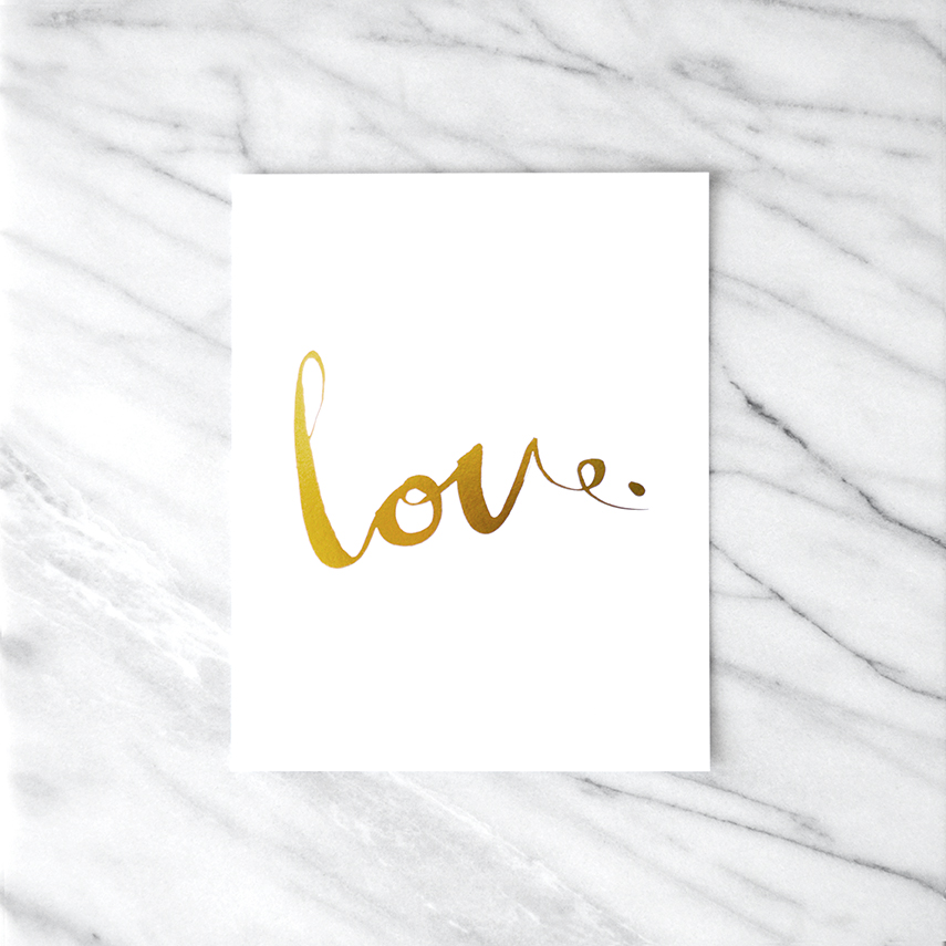 LOVE gold foil art print 8X10 | The Red Fairy Project